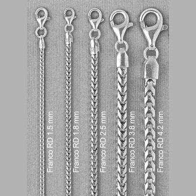 ITALIEN Sterling Silber FRANCO Kette Halskette/Armband - RHODIUM P.-Pesle-Pesce