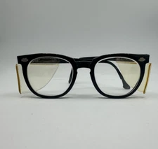Vtg Titmus Z87 Horn Rim Safety Glasses Smoke Rockabilly Industrial Eyewear Frame
