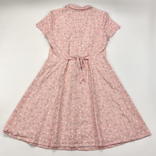 ModCloth Dress Womens size 10 Floral Fit And Flair %100 Cotton Feminine Tie Back - Picture 2 of 15