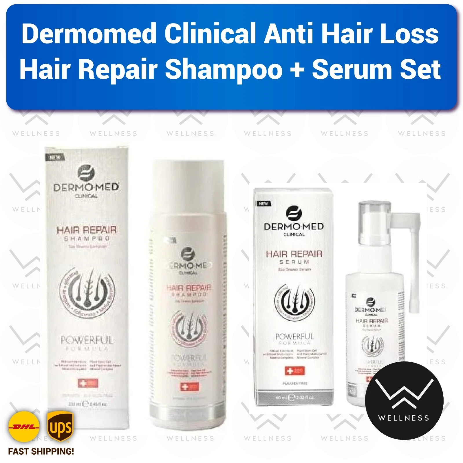 Dermomed Clinical Anti Hair Loss Hair Repair Shampoo+ Serum Set