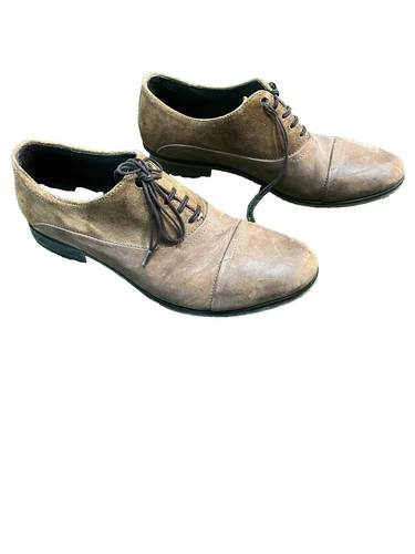 DIESEL Black Leather Perforated Cap Toe Oxford Dress Shoes  display picture 1