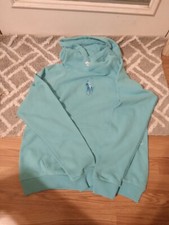 NWOT Polo Ralph Lauren Women Hoodie Perfect Turquoise Big Pony Fleece