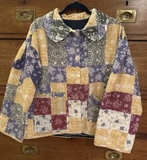 Laura Ashley Rare Prints Patchwork Chore Jacket 14 Deer Hound Heraldic