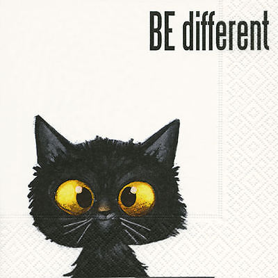 Servietten Schwarze Katze Be Different 20 Stuck Ebay