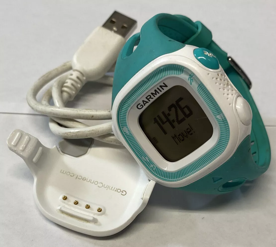 shuffle Maiden En eller anden måde Garmin Forerunner 15 GPS Fitness Running Watch White/Green Charging Cable |  eBay