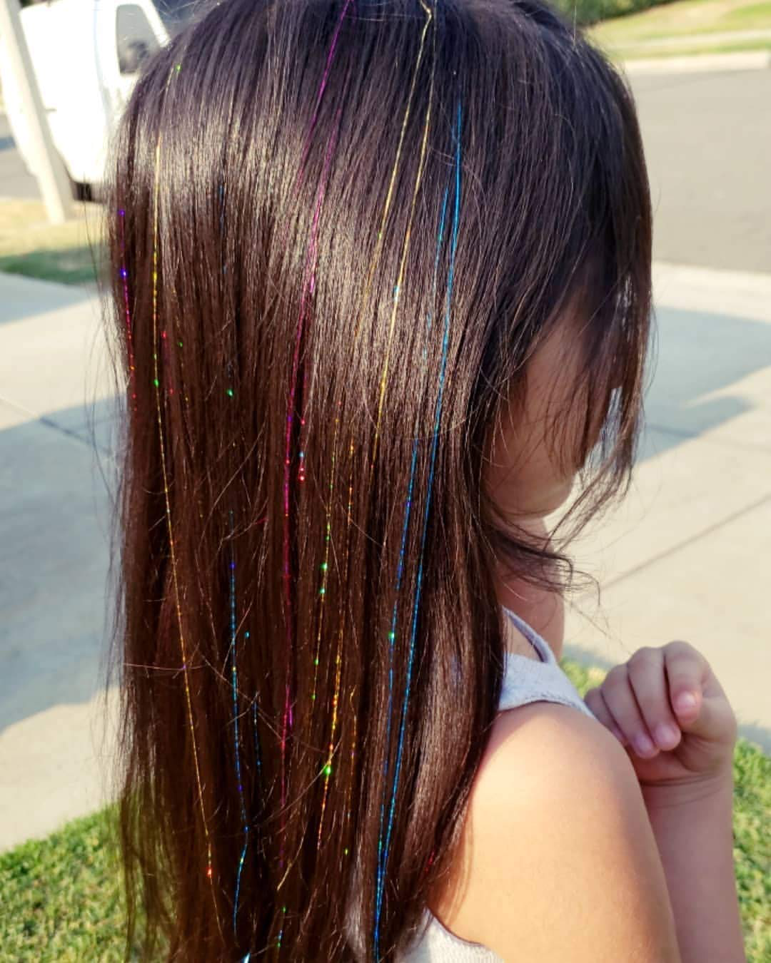 Glitter Sparkle Fairy Hair Tinsel Kit 2500 Strands 10 Colors Shiny Hair  Streak 313026986952 | eBay