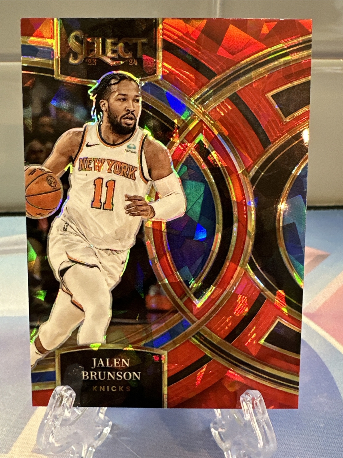 Jalen Brunson Cracked Ice Red Prizm #194