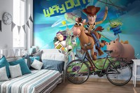 Wallpaper Mural For Children's Bedroom Toy Story Cartoon Photo Wall In Blue Wallpaper Mural For Children's Bedroom Toy Story Cartoon Photo Wall In Blue