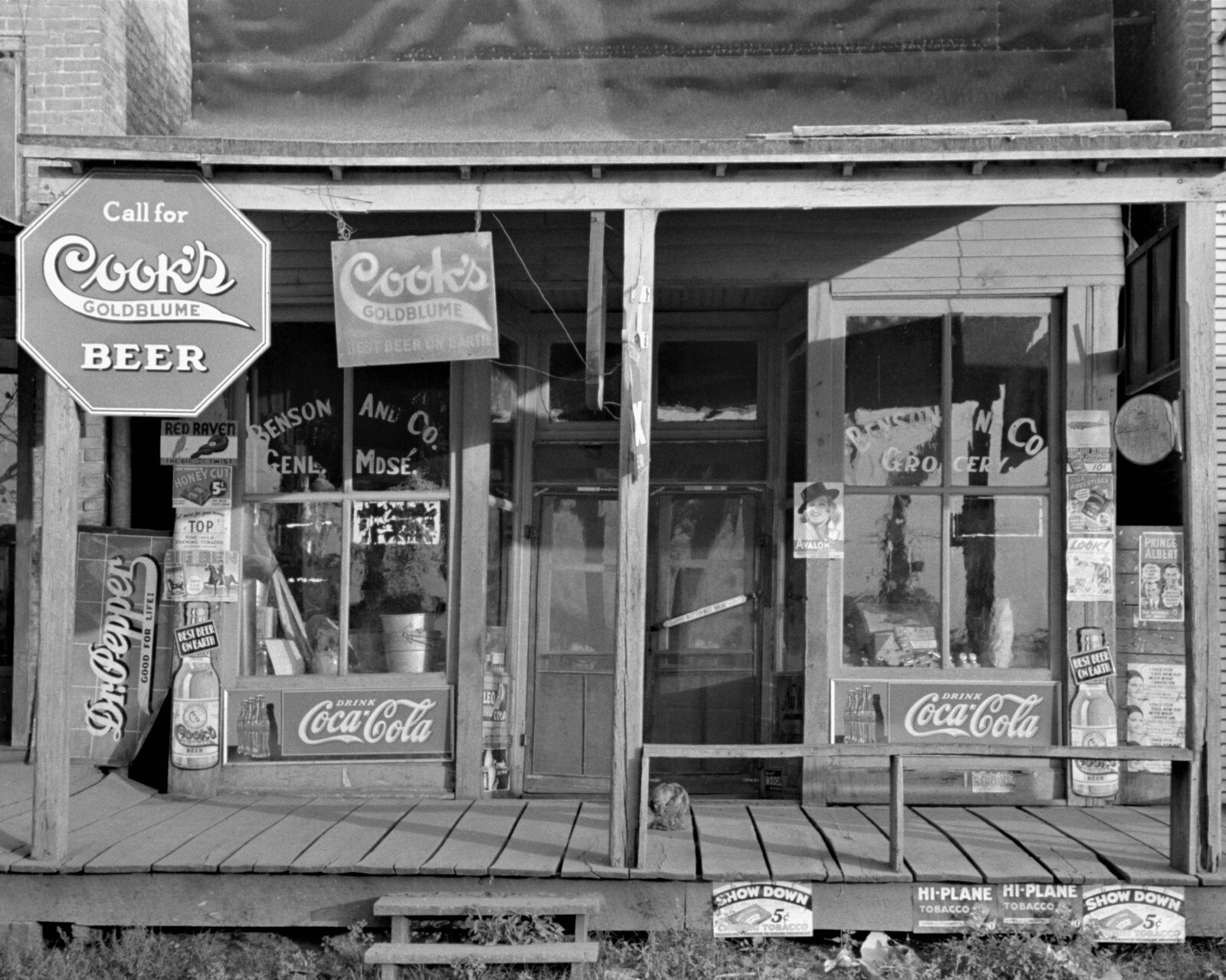 Benson Grocery Store Photograph Cooks Beer Sign Altheimer Arkansas, 1938 8X10 eBay