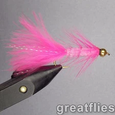 1 dozen (12) - Woolly Bugger - PINK - Bead Head