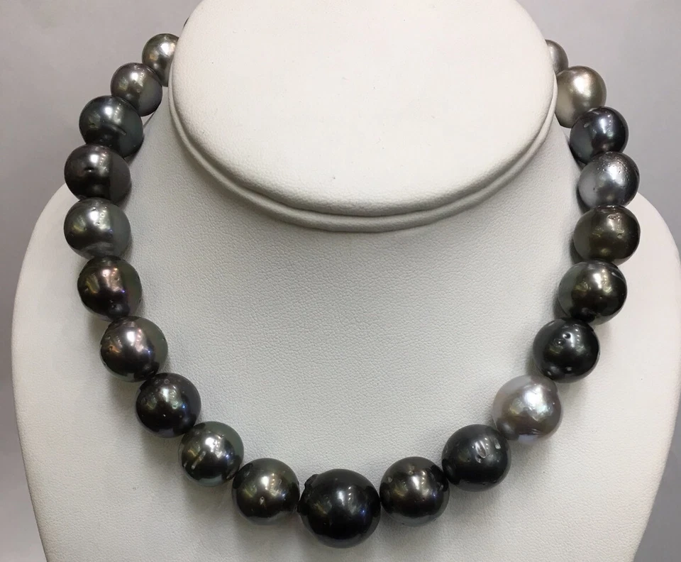 Perlas de mar multicolores 17,5x12,5 mm grandes colores. Grandes partidos. Redondo.17”14k Foto 2 de 4