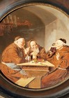 2 Antique German Oil Painting MONKS DRINKING after Eduard von Grützner 1846-1925 — photo 4