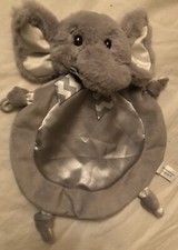 Bearington Baby Gray Elephant Security Blanket Lovey Pacifier Pet Pouch Plush