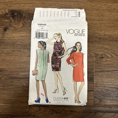 Vogue 8846 Pattern 3 STYLES Custom Fit- Easy Sew Sizes 6-8-10-12-14