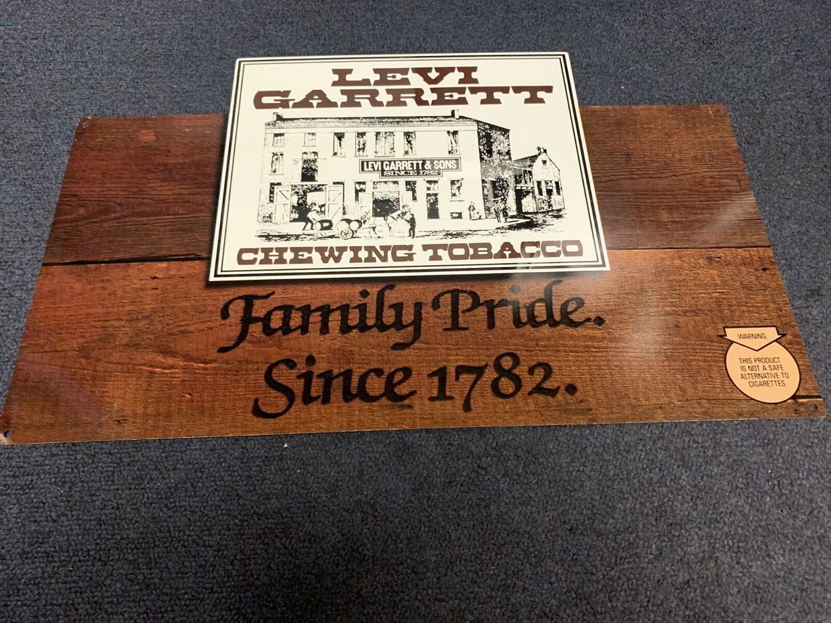 levi garrett chewing tobacco for sale Levi Garrett Chewing Tobacco FAMILY PRIDE SINCE 1782 Vintage! 12 in. x 19  in