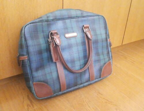 Ralph Lauren Business Bag Leather Check Pattern Men's Made in Japan Used - Picture 1 of 8