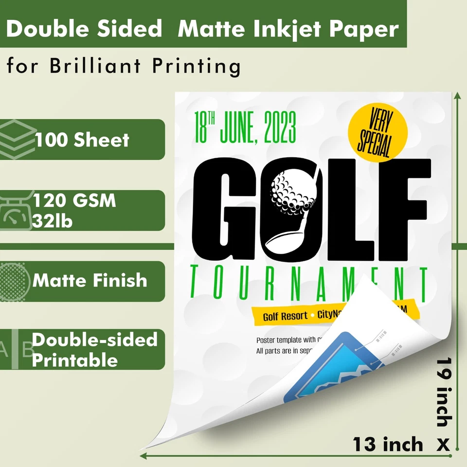 110 Sheets Koala Double Sided Matte Photo Paper 13x19 32 lb Inkjet Printer 120g - Image 2 of 4