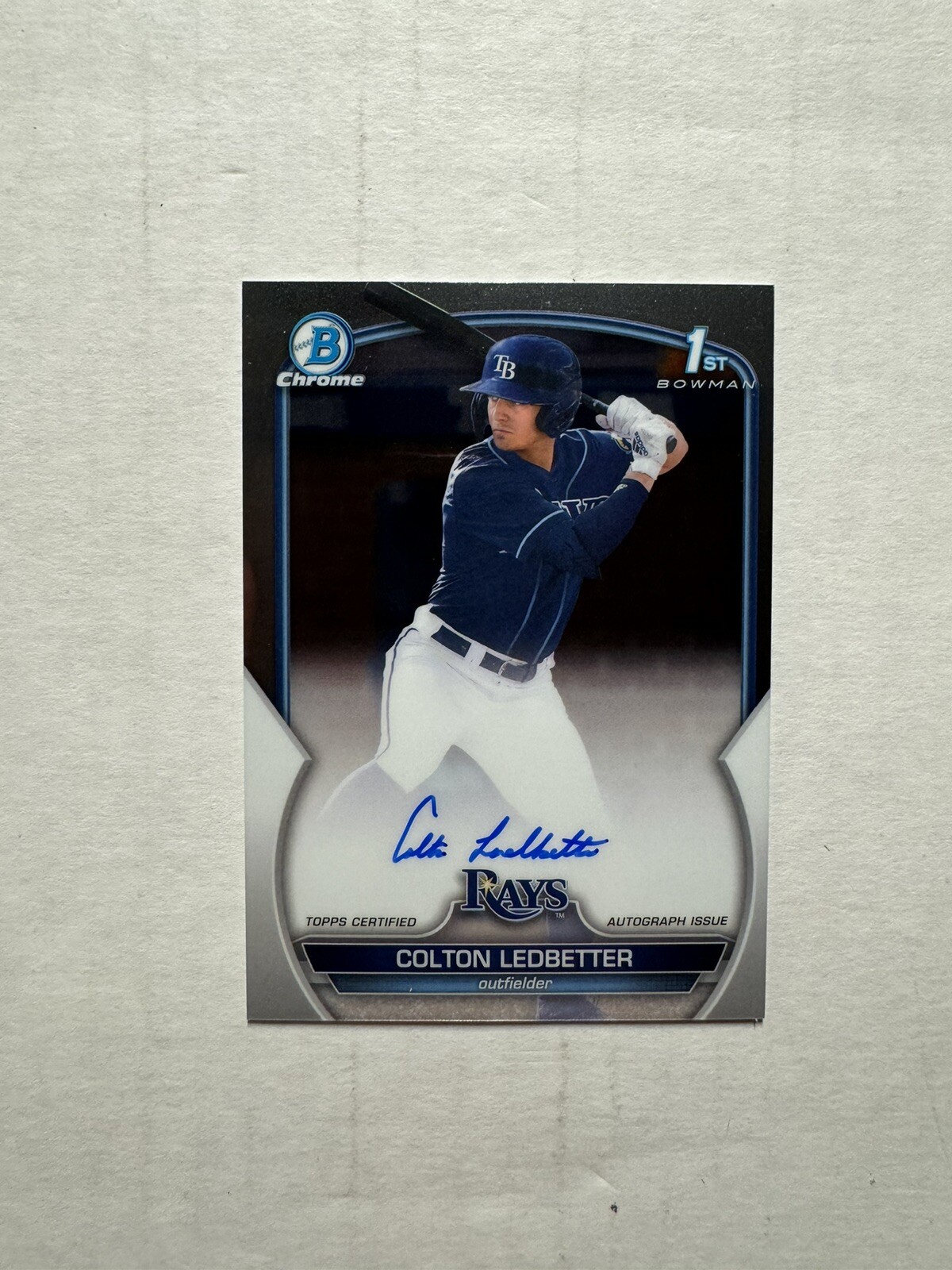 2023 Bowman Draft Chrome Auto Colton Ledbetter 1st Bowman Tampa Bay Rays
