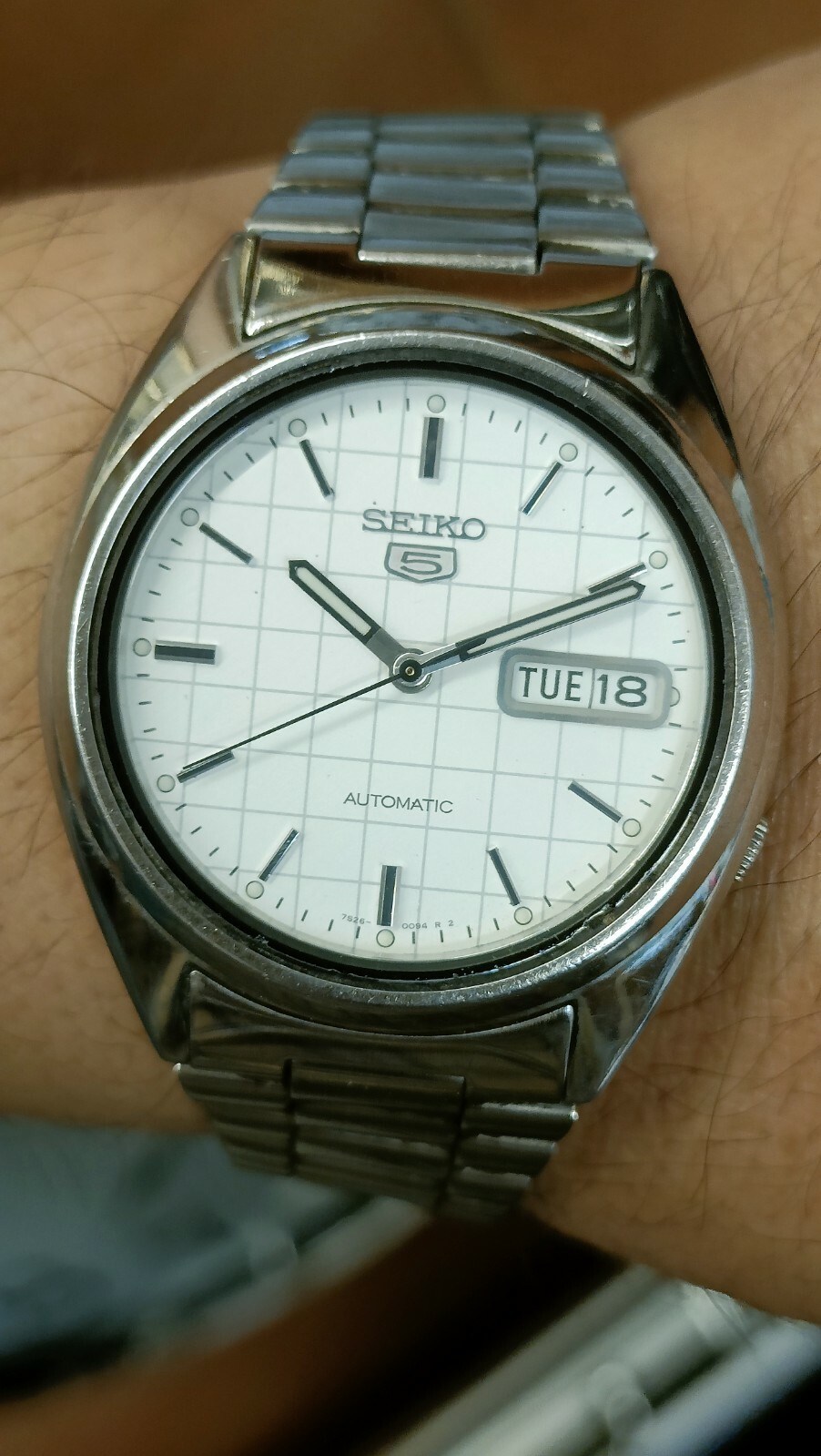 Authentic Seiko 5 Automatic 7S26-0480 White Check Dial Men's Minty ...