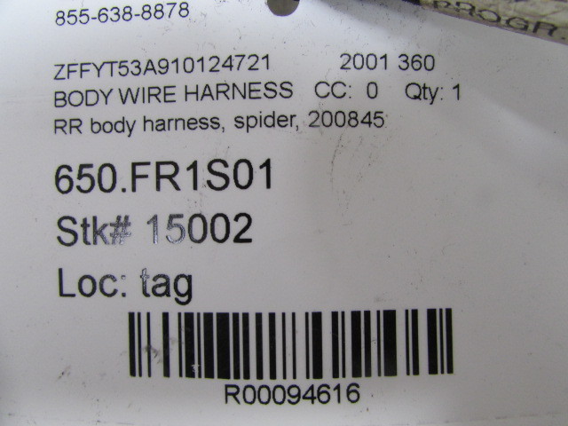 Ferrari 360, Spider, Rear Body Wire Harness, Used, P/N 200845