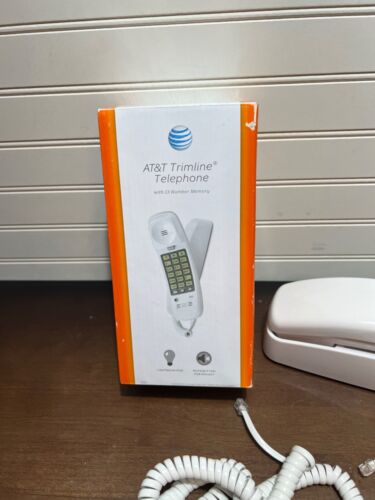 NEW AT&T Trimline 210 Telephone (White) 13 Number Memory - Lighted Keypad - Zdjęcie 2 z 6