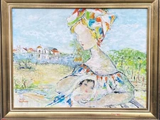 Helen Botway (American), VTG Orig. Impressionistic Original O/B "Mother & Child"