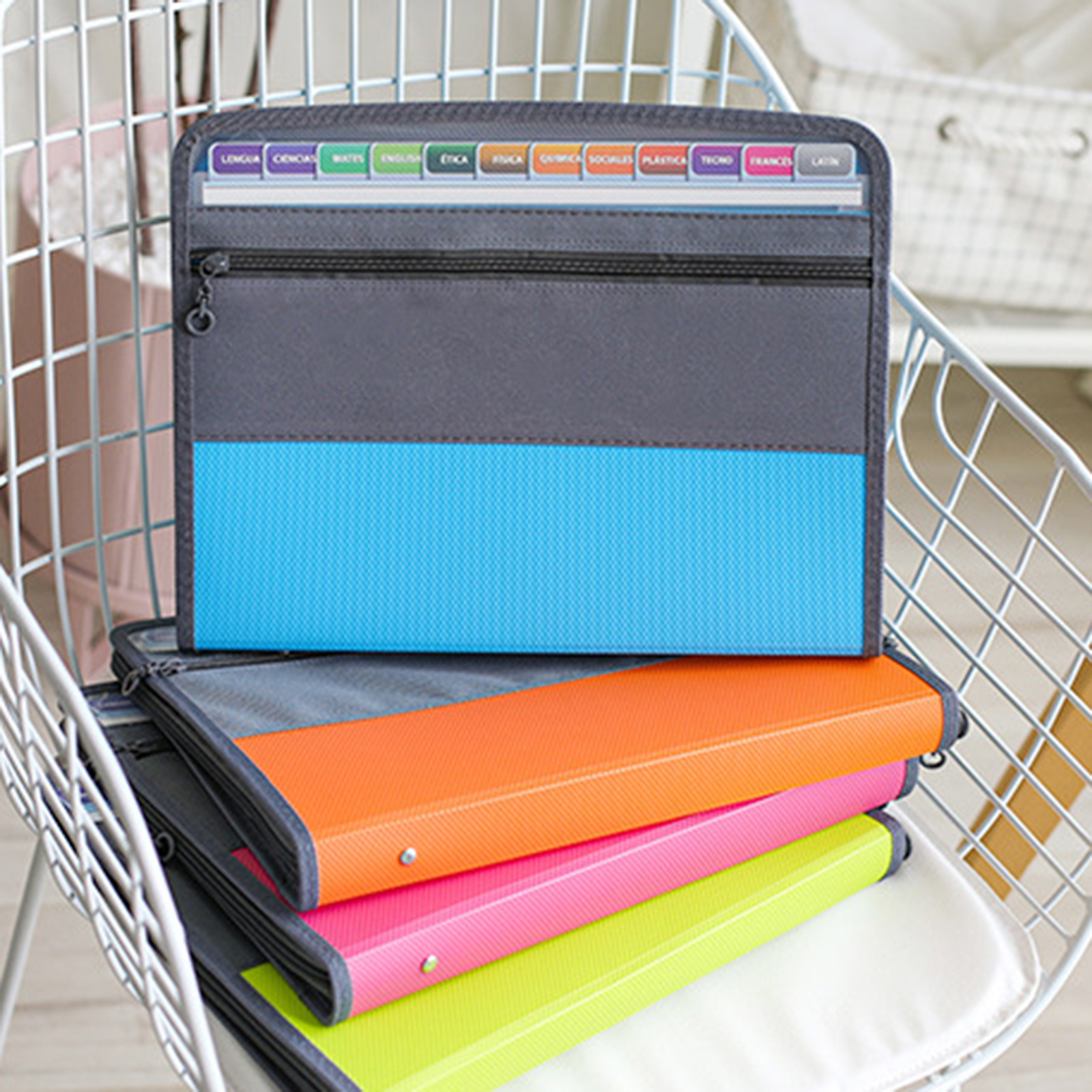 File Container with Pocket Multipurpose Expanding File Folder Document