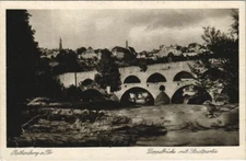 Old postcard postcard Rothenburg double bridge with city part GERMANY (1075035)
