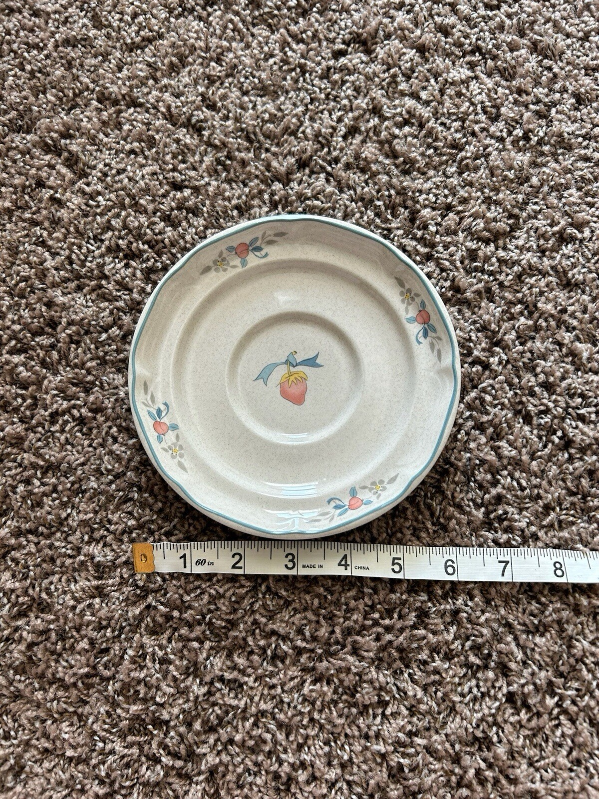 Set of 4 Vintage International Tableworks Marmalade Strawberry Saucers Plates