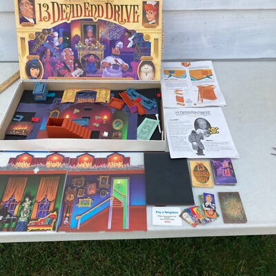 13 Dead End Drive Board Game 1993 Milton Bradley - Incomplete - Parts Only