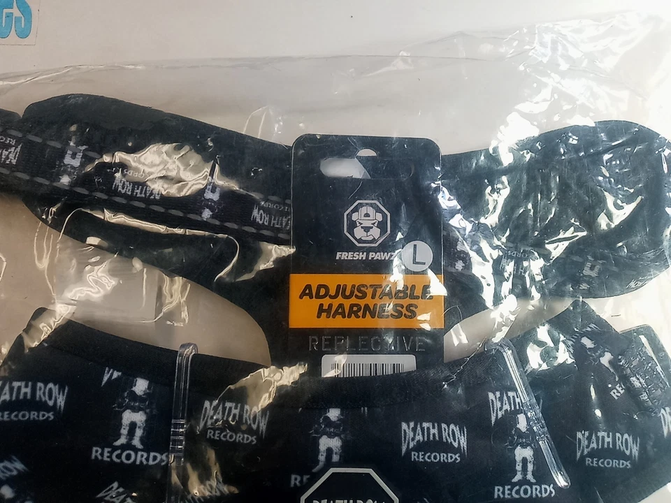 Arnés ajustable reflectante grande FRESH PAWZ Death Row Records para perros nuevo Foto 4 de 4