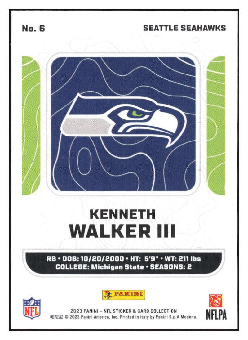 KENNETH WALKER III 2023 Panini Card Collection #6 NFL Seahawks ID