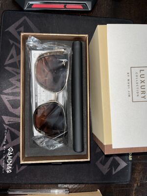 NWT Maui Jim Violet Lake Sunglasses in Transparent Taupe and Gold Transparent Taupe w/ Gold HCL Bronze Maui Jim Violet Lake 843 main image 3