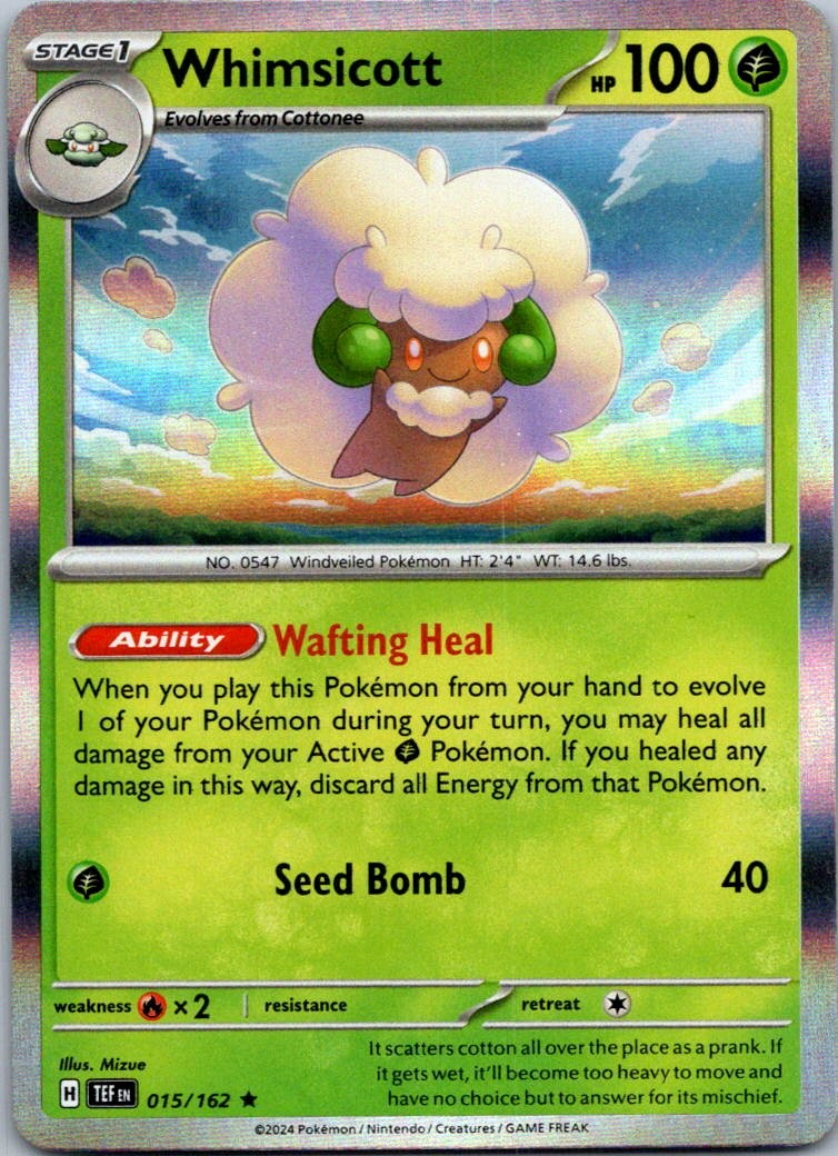 Whimsicott Rare SV05: Temporal Forces 015/162 NM