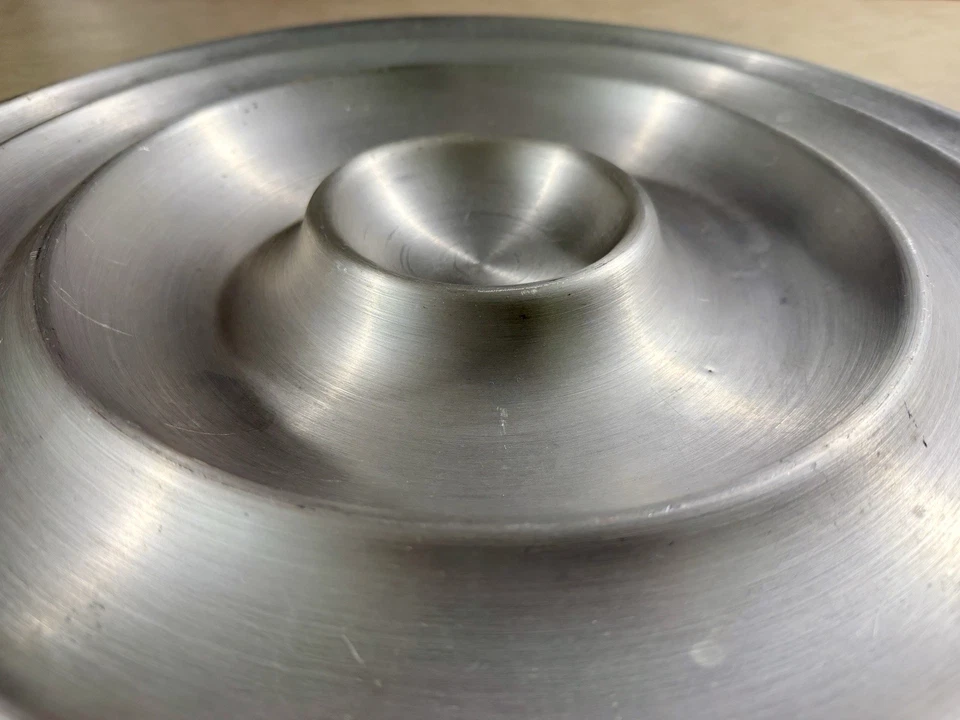 Vintage Russel Wright Spun Aluminum Relish Rosette Appetizer 21" Serving Tray - Image 4 of 4