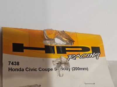 Vintage HPI Honda Civic SI Coupe RS4 200mm 1/10 - #7438 - Rare NOS