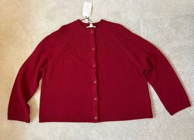 NEW Seasalt Cornwall sand song cardigan Red Size 20 wool mix Jam Button Up