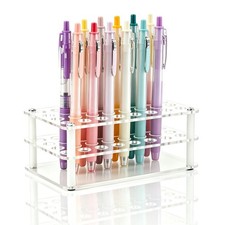 Acrylic Pen Display Holder, 32-Slots Pencil Display Stand Clear Paint Brush H...