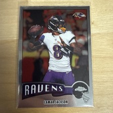 2025 Topps Chrome Football Lamar Jackson #1975-3 1975 Throwback Ravens