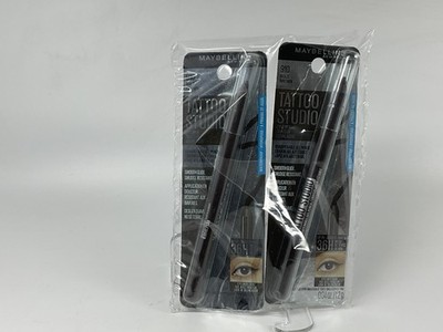 MAYBELLINE TattooStudio Eyeliner Pencil Waterproof 36HR Bold Brown, 2 pack