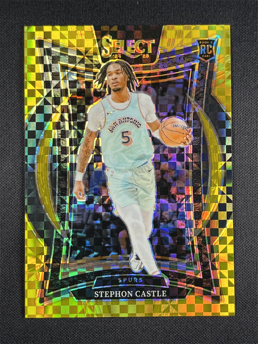 10/10 ≈1/1 ! 2024-25 Select Stephon Castle #72 Concourse Gold Checkerboard RC