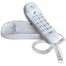 Blue Donuts BD-016WHT-Slimline White Colored Phone For Wall Or Desk With Memory