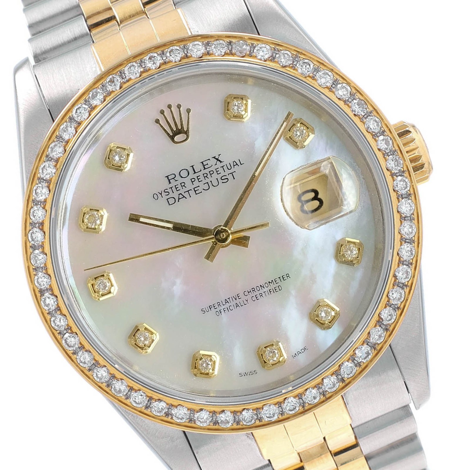 Rolex Datejust Gold Steel White MOP