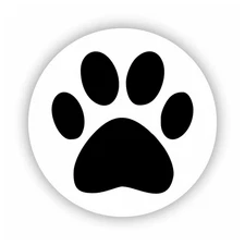 10cm car sticker decal laptop color colorful black paw print round R3806