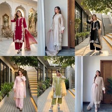 SALWAR KAMEEZ PAKISTANI INDIAN WEDDING PARTY WEAR BOLLYWOOD SUIT SHARARA PLAZZO