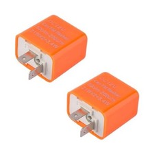 2PCS 12V Speed Adjustable 2 Pin LED Flasher, Electronic Flasher Orange, 2pcs