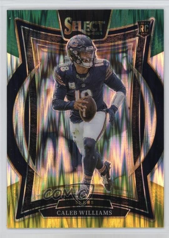 2024 Panini Select Concourse Green & Yellow Shock Prizm Caleb Williams #25 1s6p