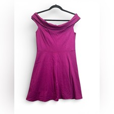 Lulus Magenta Off-Shoulder Skater Dress XL Fit & Flare Cocktail Party