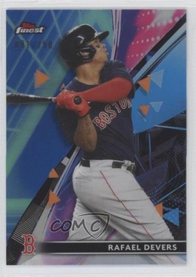 2021 Topps Finest Purple/Aqua Vapor Refractor 91/250 Rafael Devers #44 0j8f