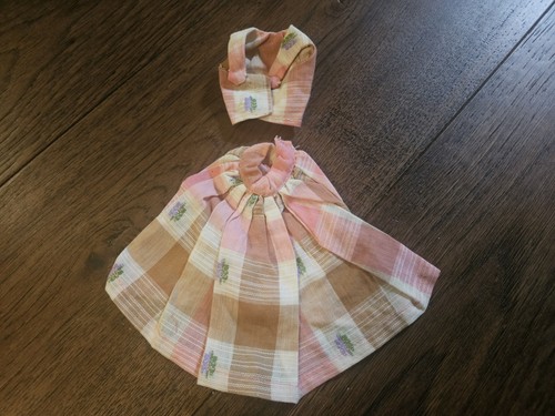 Amazing Barbie Plaid Pink and White Mini Skirt and Crop Top Used Condition Toy